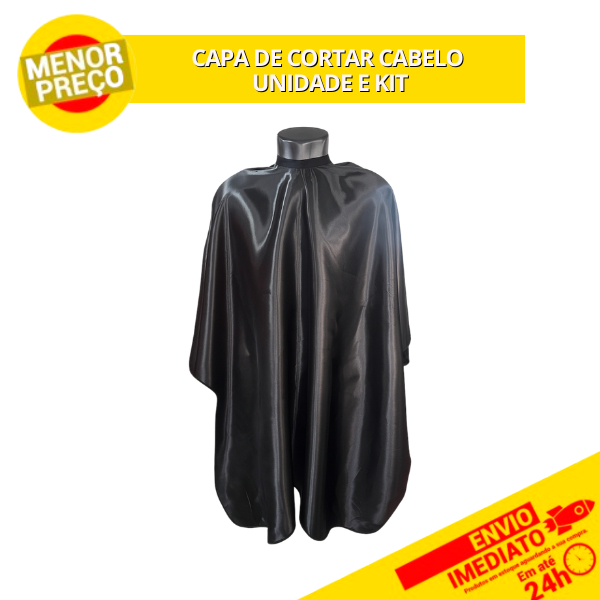 Capa Cortar Cabelo Unissex Barbearia Cabeleireiro Barbeiro Tecido Poliéster 100x140cm Unidade e Kit