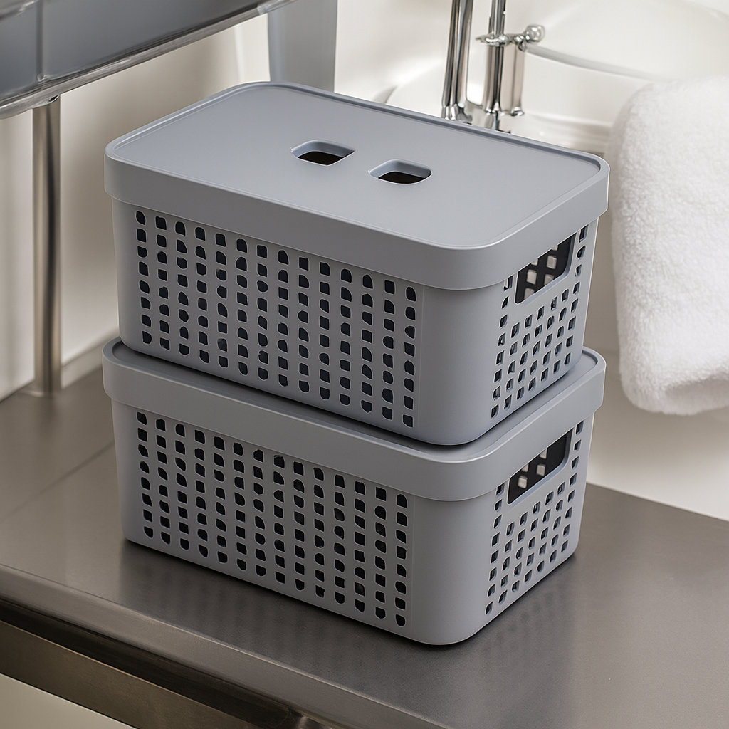 Kit 2 Caixa Organizadora com Tampa 2 Litros Cesto de Organização em Plástico Resistente em Oferta na Shopee