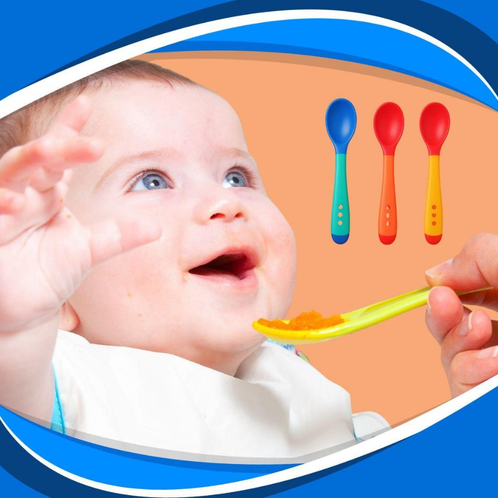 Colher de Silicone Macia perfeita Para Introdução Alimentar Bebes Livre BPA Termossensível