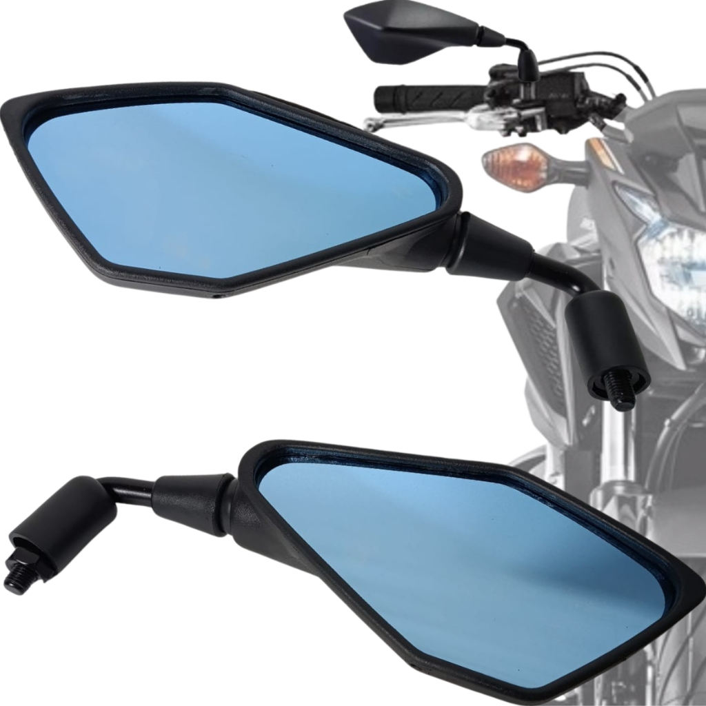 Retrovisor Z400 Rebaixado 90 Graus Curto Motos Honda Cb 300 Shara 300 Cb Twister 300F Fan 150 Azul