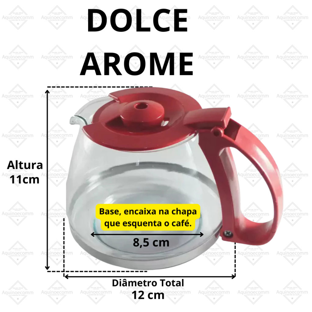 Jarra Para Cafeteira Mondial Dolce Arome C-30 18 Xícaras - Cor Vermelha - VIDRO RESISTENTE