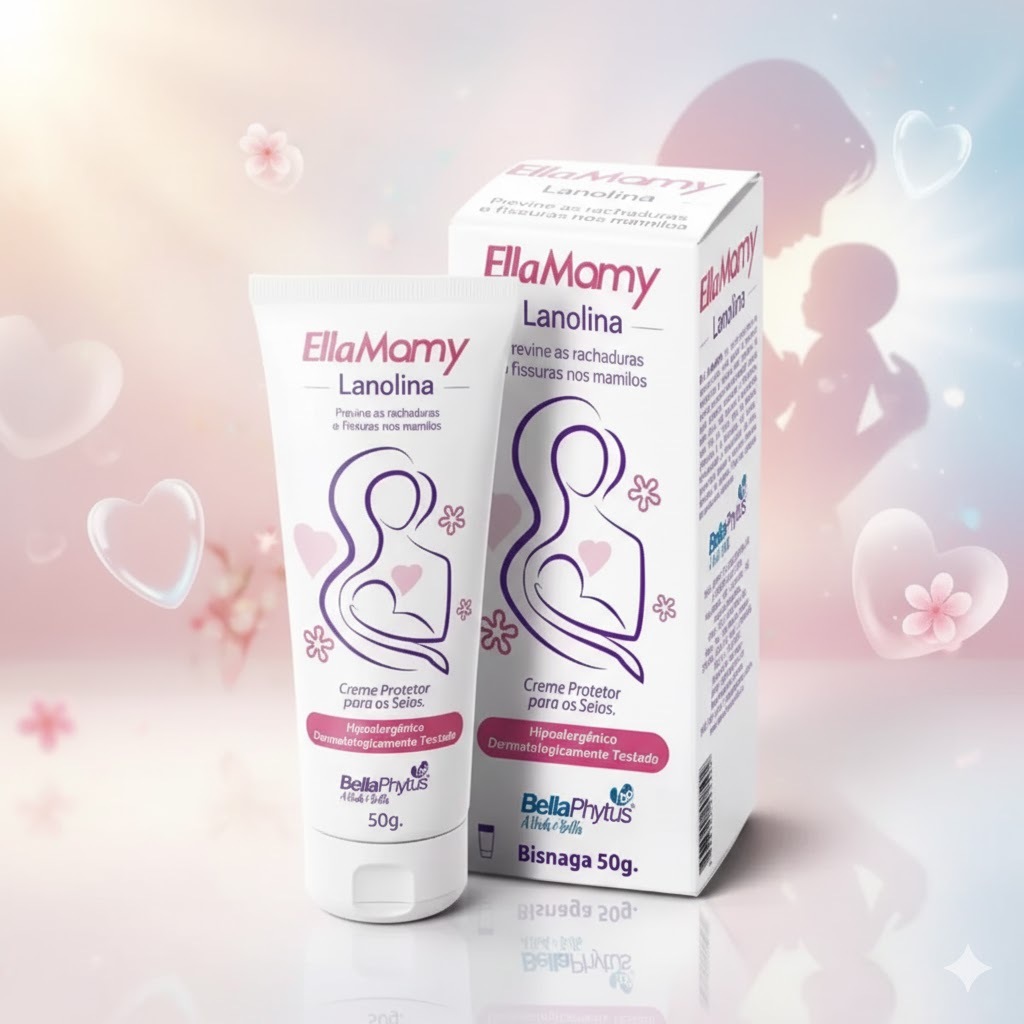 CREME PROTETOR PARA SEIOS ELLAMAMY CREME DE LANOLINA 50g