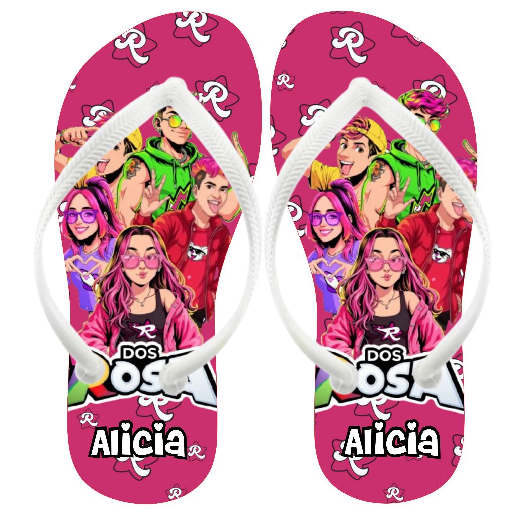 Chinelo Dos Rosa Emilly Vick personalizado com seu NOME em Oferta na Shopee