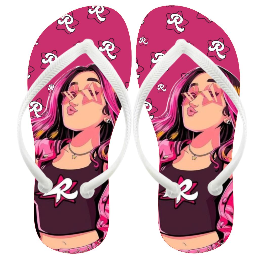 Dos Rosa Chinelo Personalizado Emilly Vick com seu Nome