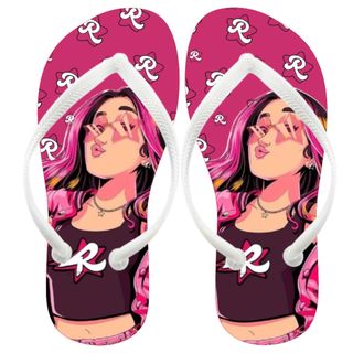 Dos Rosa Chinelo Personalizado Emilly Vick com seu Nome