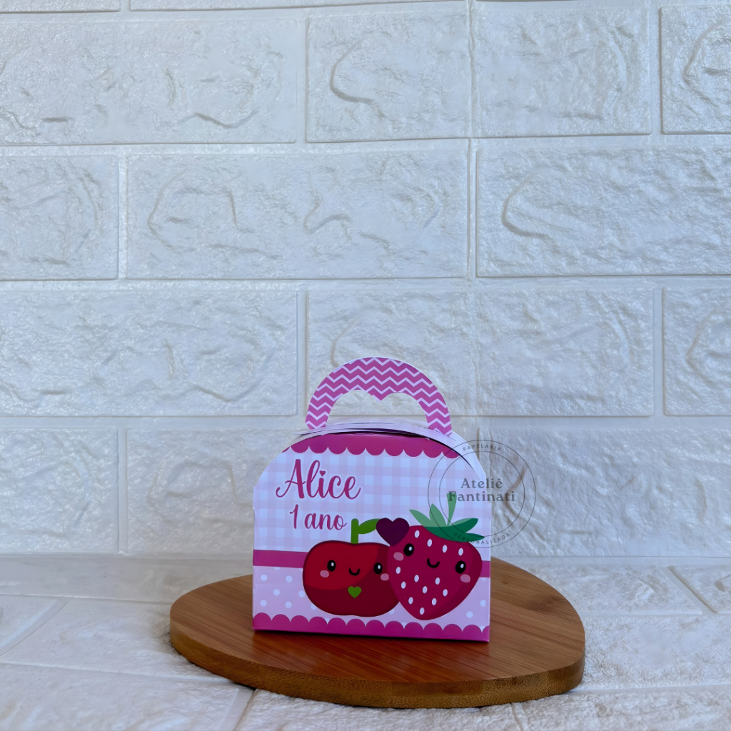 PEGUE E MONTE - Caixinha Maletinha personalizada Frutinhas -  Lembrancinhas - Caixinhas para festa - Aniversário
