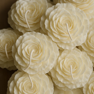 Vela Flor Rosa Peônia 100g Kit 50 Unidades Premium Eventos Decoração Lembrancinhas Romântica