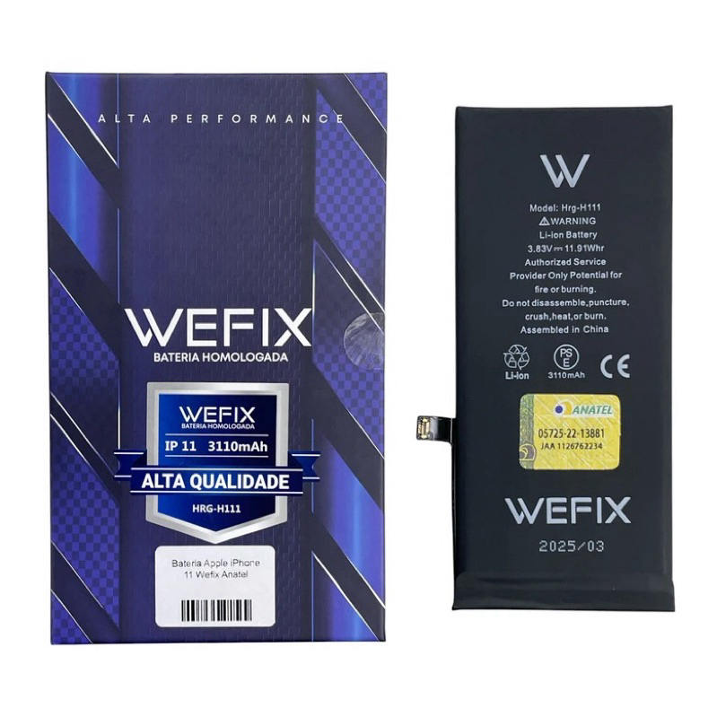 Bateria WEFIX Compatível Iphone X / XR /11 /11 Pro/11 Pro Max/12 /12 Pro/12 Pro Max/13 /13 Pro/13 Pro Max em Oferta na Shopee