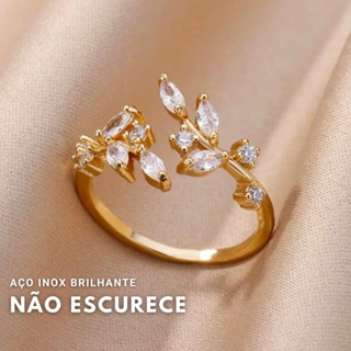 Anel Ajustável Aço Inox Joias Geométricas Elegantes Aneis Minimalistas Tendência joia Anel dourado aço inox em Oferta na Shopee