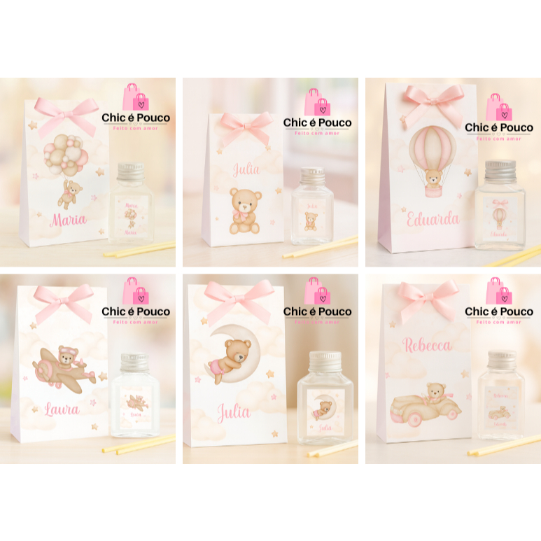 35 kits Lembrancinha Safári menina /Maternidade / Chá de Bebê