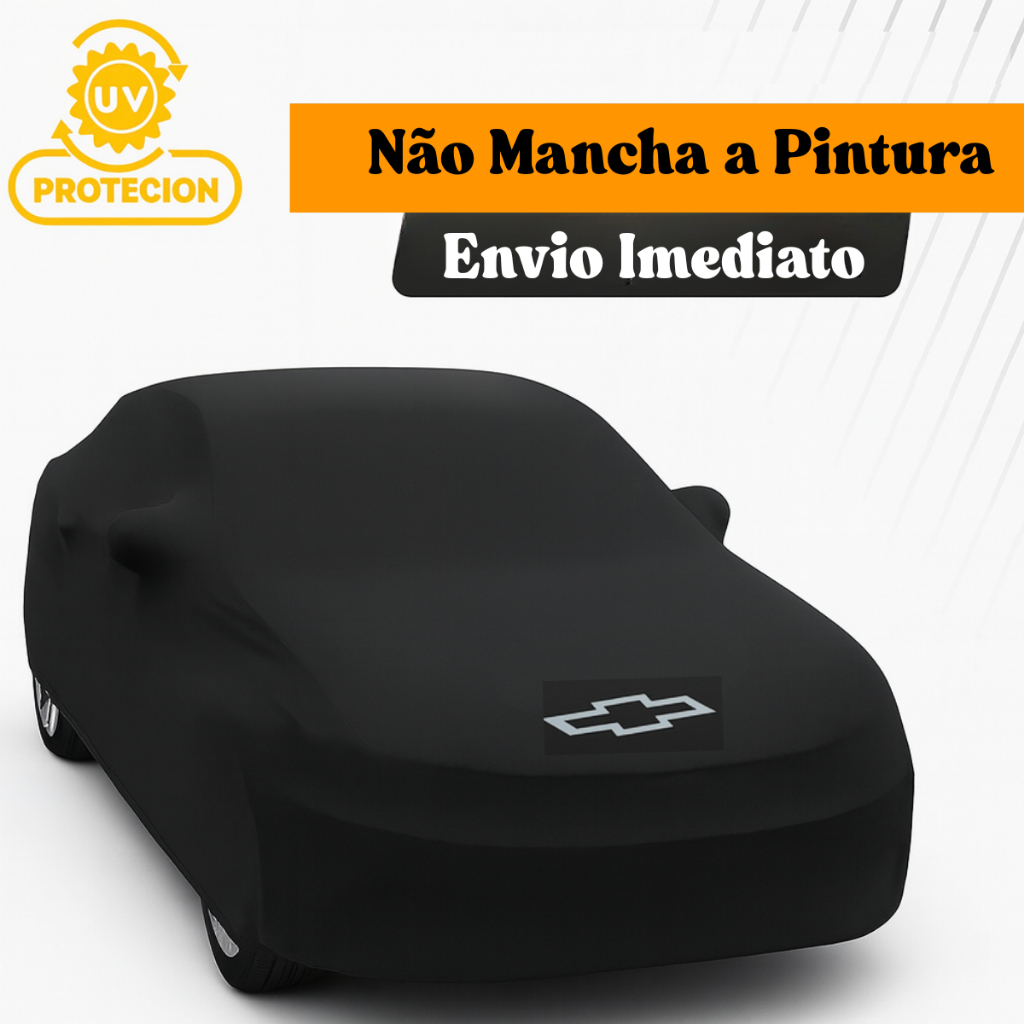 Capa De Carro Onix Com Logo Proteção Uv50+ Tecido Helanca Contra Poeira E Sol