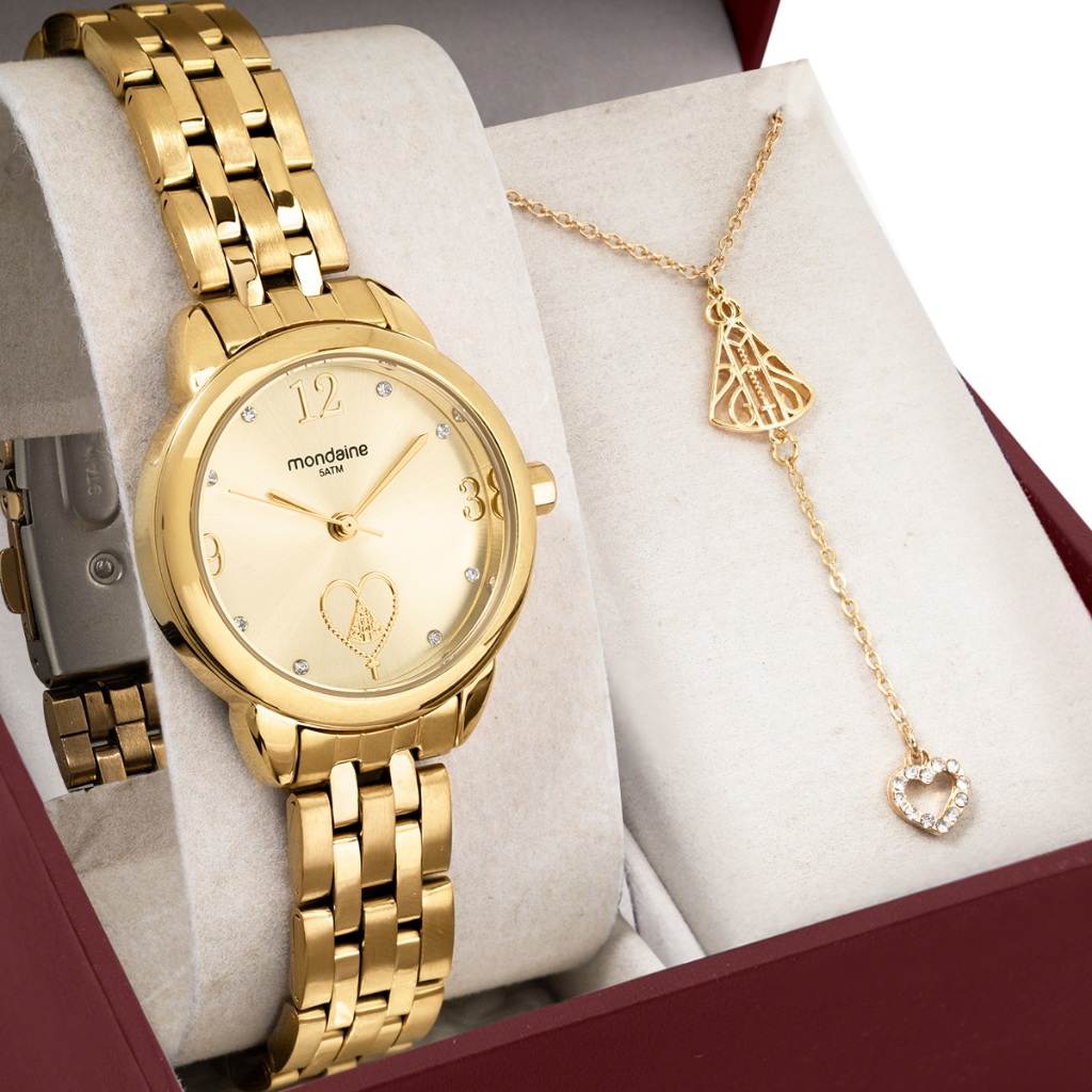 Kit Relógio Mondaine Feminino com colar Nossa Senhora 99749LPMKDE1K1 em Oferta na Shopee