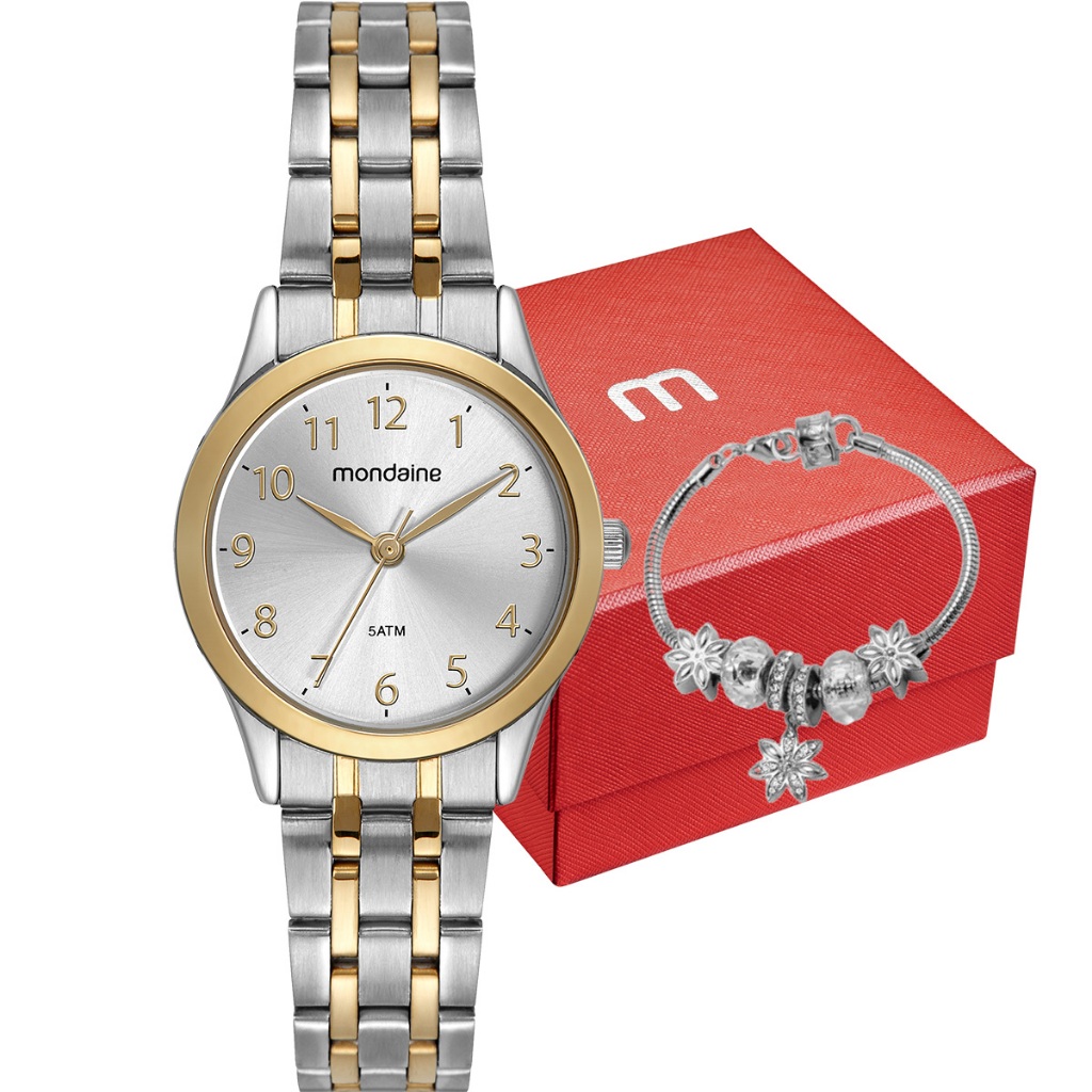 Kit Relógio Mondaine Feminino com Pulseira 32608LPMKBE3K3 em Oferta na Shopee