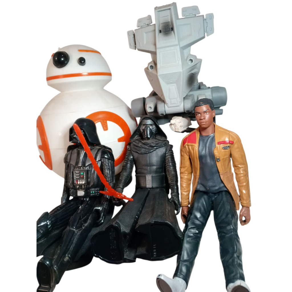 Coleção Star Wars - BB-8, Darth Vader, Kylo Ren, Finn e Nave Espacial | Figuras e Brinquedos