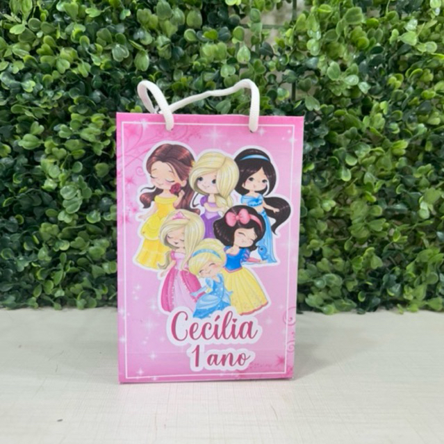 Sacolinha princesas - princesas cute - PEGUE E MONTE - Personalizados - Lembrancinhas - kit festa