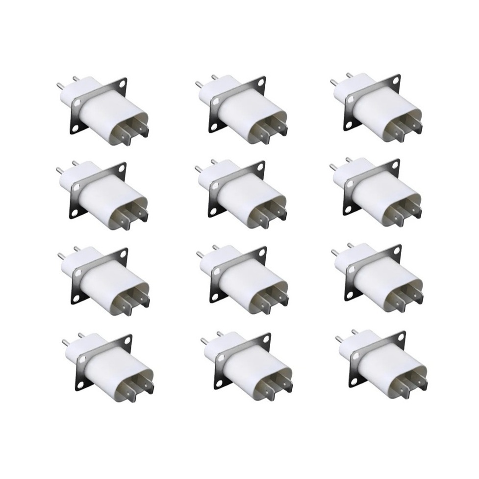 Kit 12 Pçs Conector Para Magnetron Pino Soquete Tomada Plug Encaixe