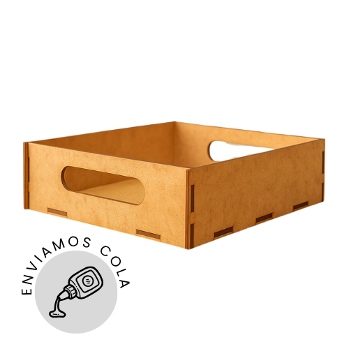 Bandeja MDF Cru Lisa com Alça 20x15 | Kit 10 Ideal para Artesanato
