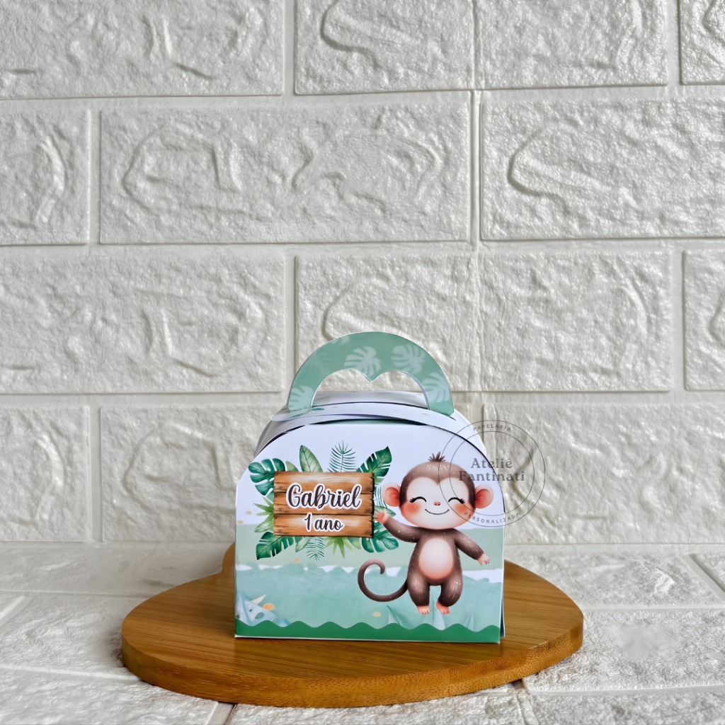 PEGUE E MONTE - Caixinha Maletinha personalizada Safari Baby Menino -  Lembrancinhas -Caixinhas para festa - Aniversário