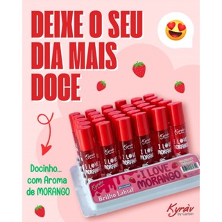 Box C/30 de Brilho Labial Morango Kyrav 105 🍓 em Oferta na Shopee
