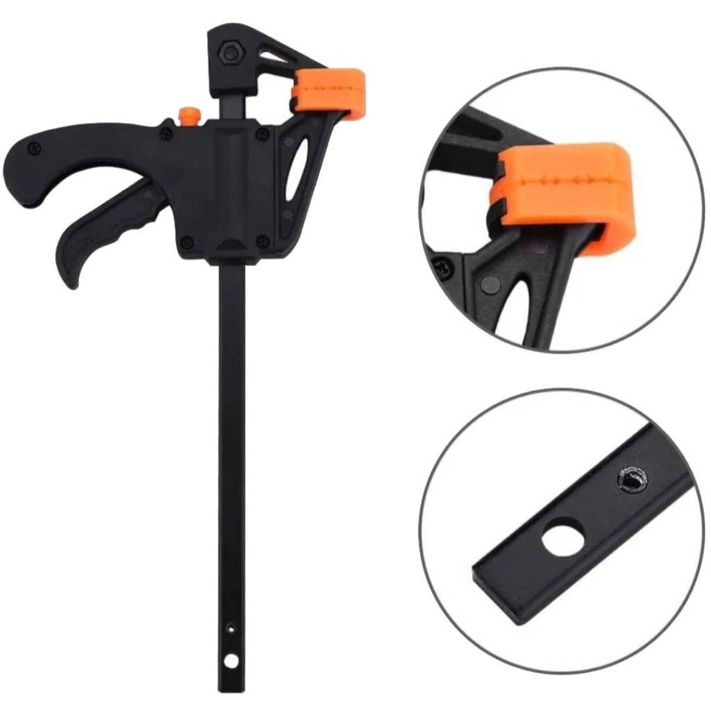 Kit 2 ou 4 Grampos tipo  F de Aperto Rápido 4 Pol. – Resistência e Precisão!- Bestfer