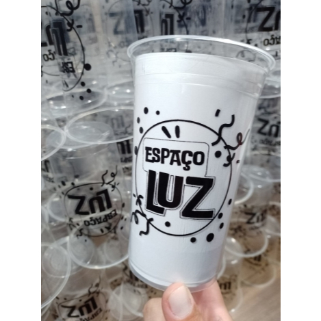 50 COPOS DESCARTÁVEL 400ml IMPRESSÃO EM UMA COR - ARTE A SUA ESCOLHA OU PODEMOS CRIAR UMA PARA VOCÊ.