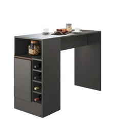 Bancada Balcão/Mesa de Cozinha Gourmet com Adega 1 Porta Cor Grafite - Arte Cas