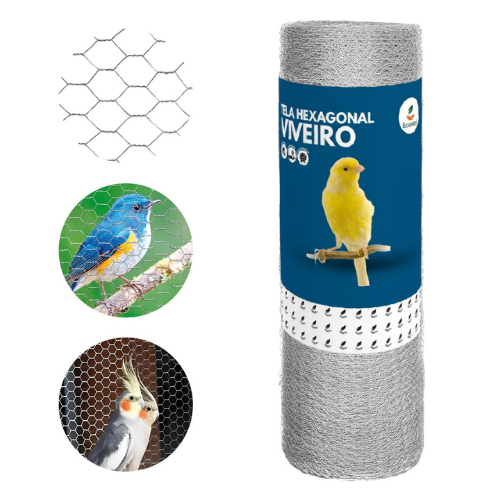 Tela Galvanizada P/ Viveiro 1,00 Metros (05 à 15 Metros) Pássaros e Aves no Fio 26