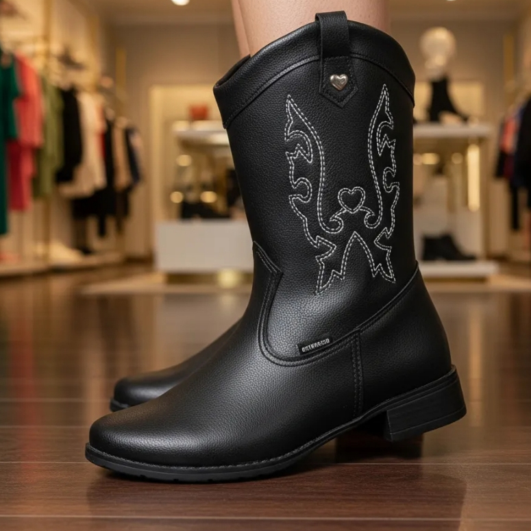 Bota Botina Infantil Texana Love Menina Feminina Cano Alto Country Coturno Confortável em Oferta na Shopee