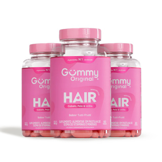 Kit Gummy Hair Vitamina Cabelo 60 Gomas 180g Unha Suplemento Alimentar Tutti-Frutti Pastilha Fortalecimento Gelatina em Oferta na Shopee