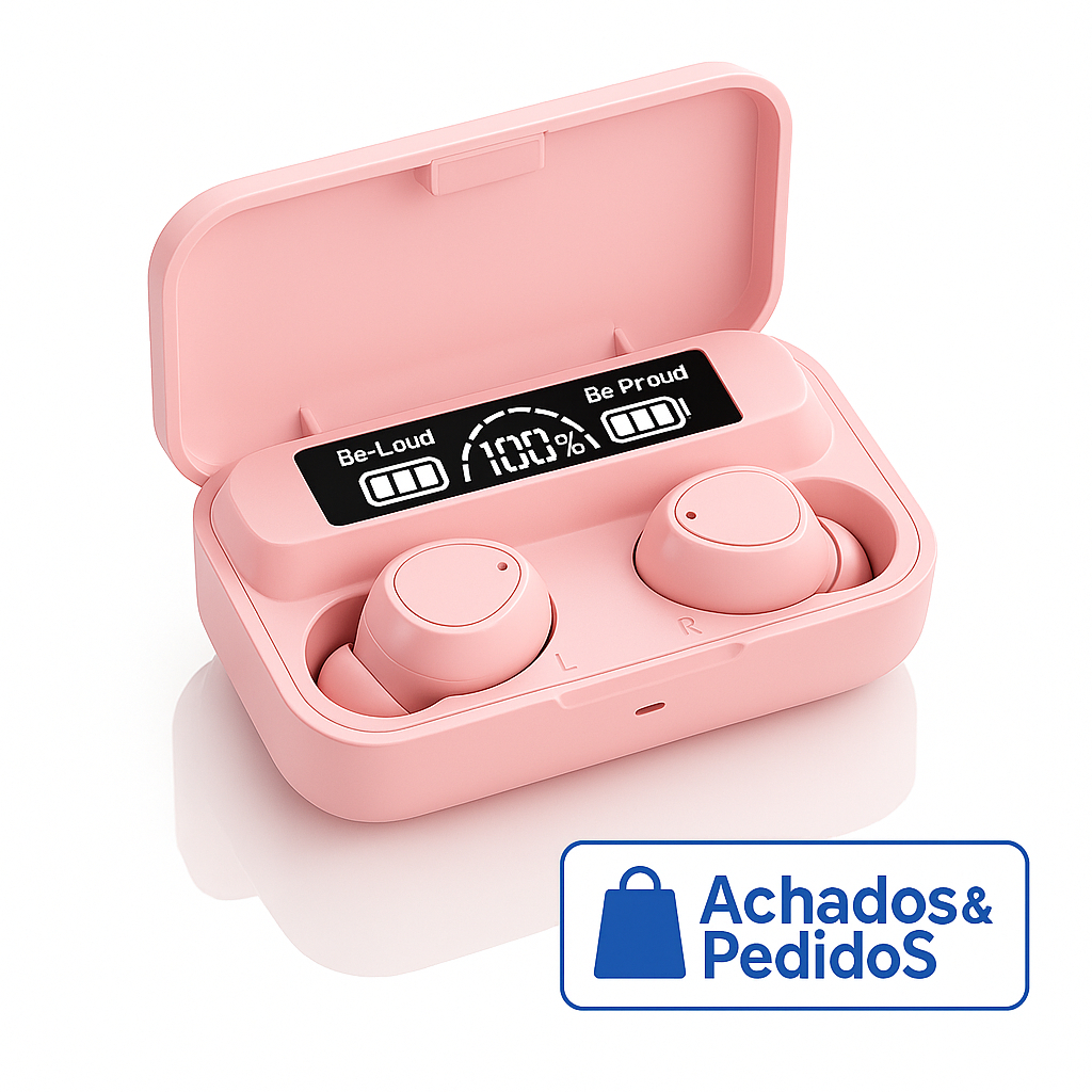 Fone De Ouvido bluetooth 5.1 M10 Sem Fio tws Estéreo Com Pod Carregador ROSA