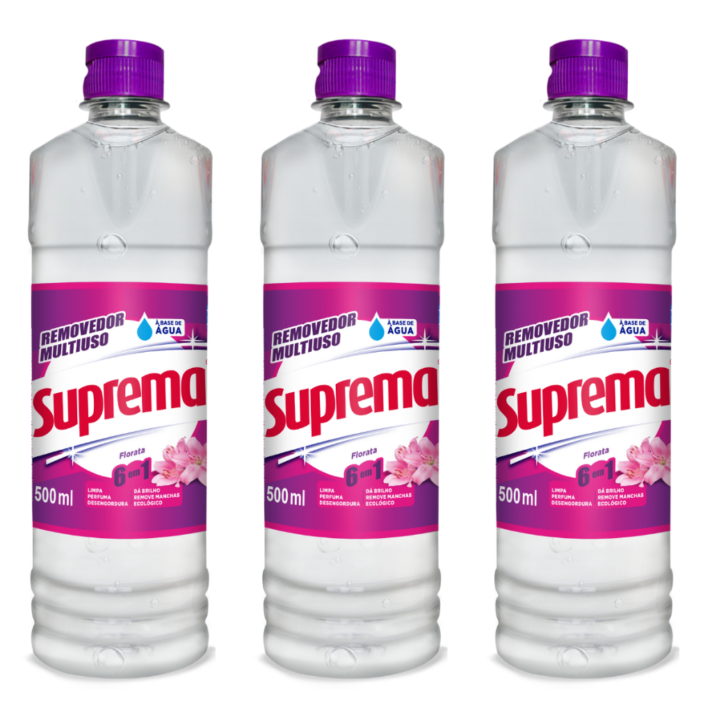 Removedor Suprema Limpeza Multiuso Garrafa 500ml Leve 3 Un Aromas -Tradicional Florata Verbena Misto