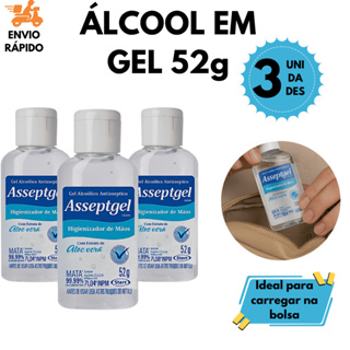 Kit Com 3 Álcool Em Gel De 52g com Aloe Vera Higienizador de Mãos Antisséptico Ideal Para Bolsas em Oferta na Shopee