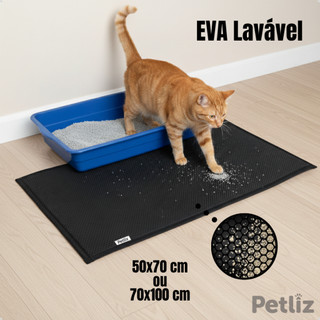Tapete Higiênico para Caixa de Areia de Gatos Anti Sujeira Coletor De Areia EVA 70x100 cm…