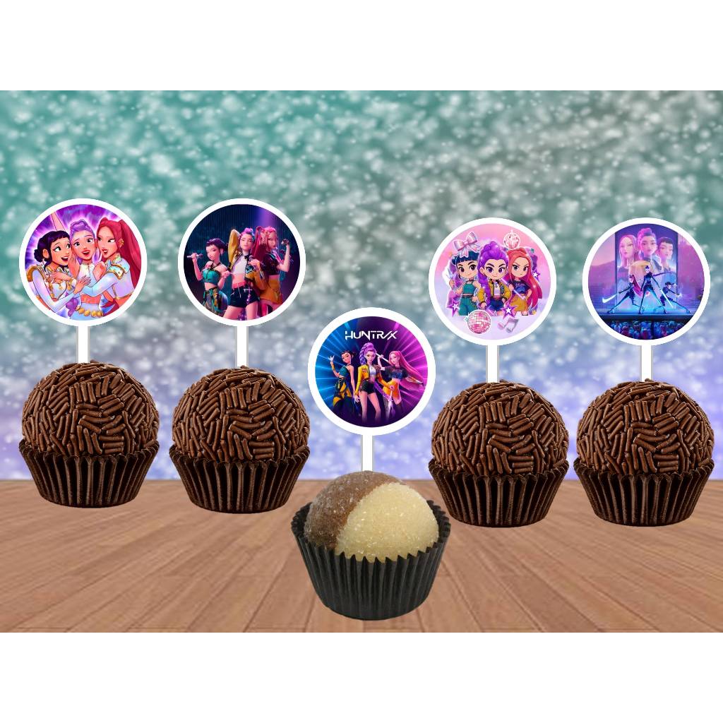 TOPPER TAGS PARA DOCES GUERREIRAS DO K POP HUNTRIX - ENVIO IMEDIATO