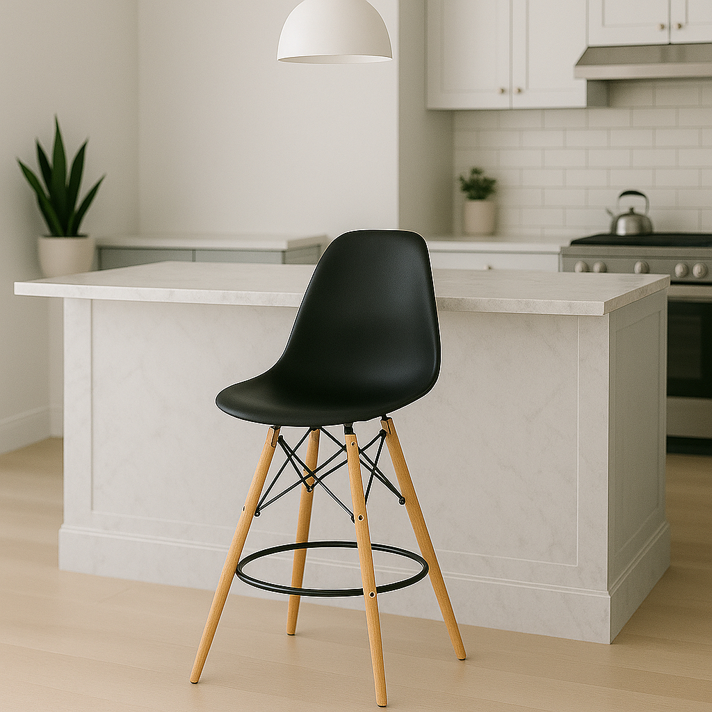 Banqueta Charles Eames Eiffel Base Madeira DSW -  Cores diversas em Oferta na Shopee