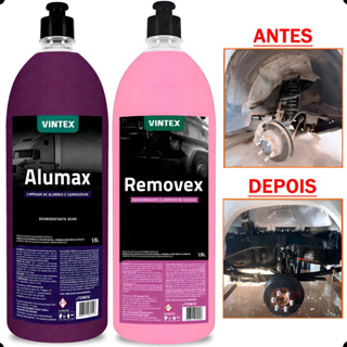 Kit Limpa Baú Alumínio Alumax + Removex Para Chassi Vintex para sujeiras leves e pesadas em Oferta na Shopee