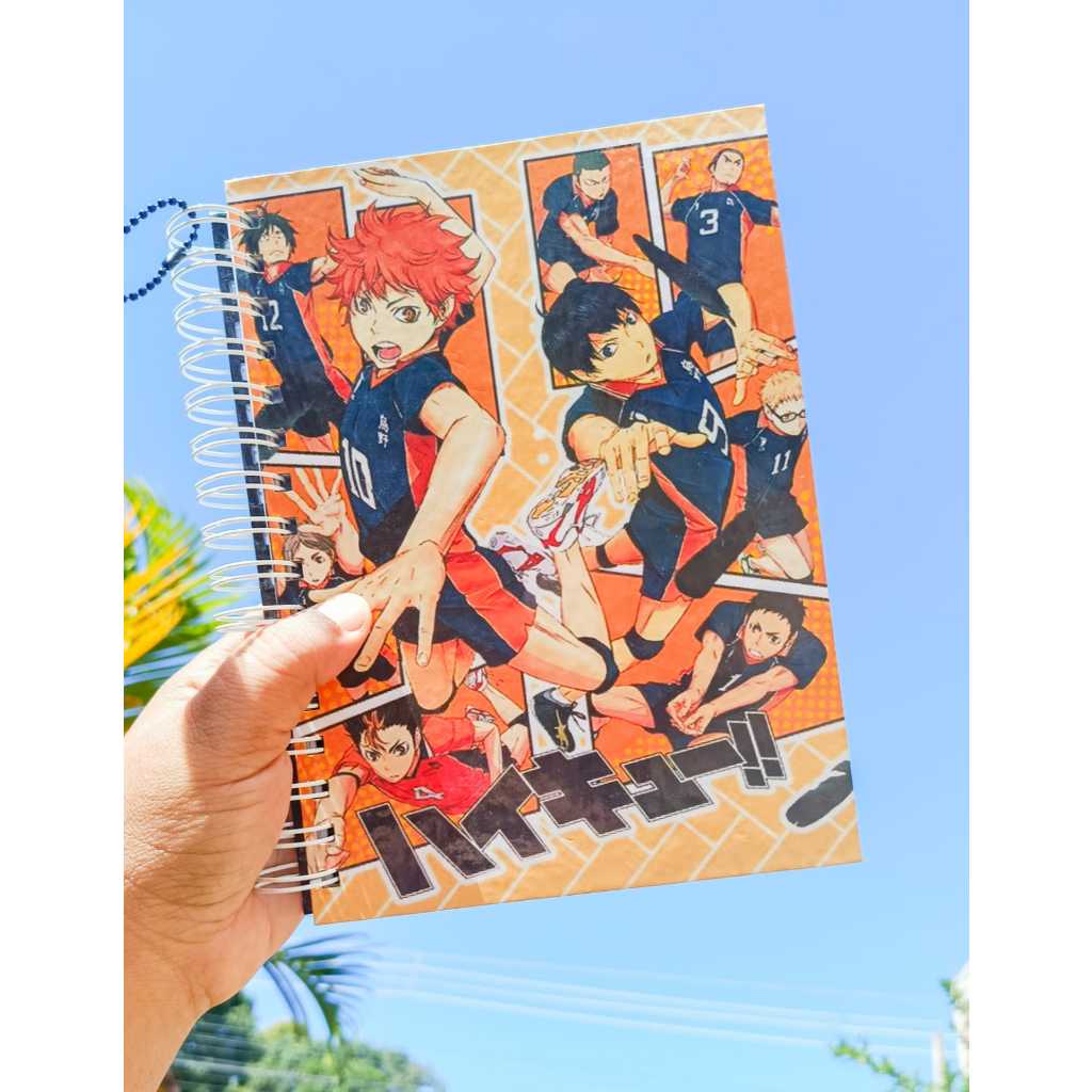 CADERNO TAM A5 ANIME  HAIKYU!!! - 100 FOLHAS | COM  MARCA-PÁGINA E 2 MARCADORES MAGNÉTICOS em Oferta na Shopee