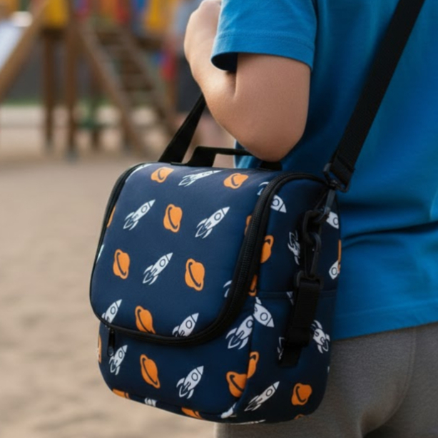 Lancheira Térmica Infantil Escolar Foguete Espacial Passeio em Oferta na Shopee