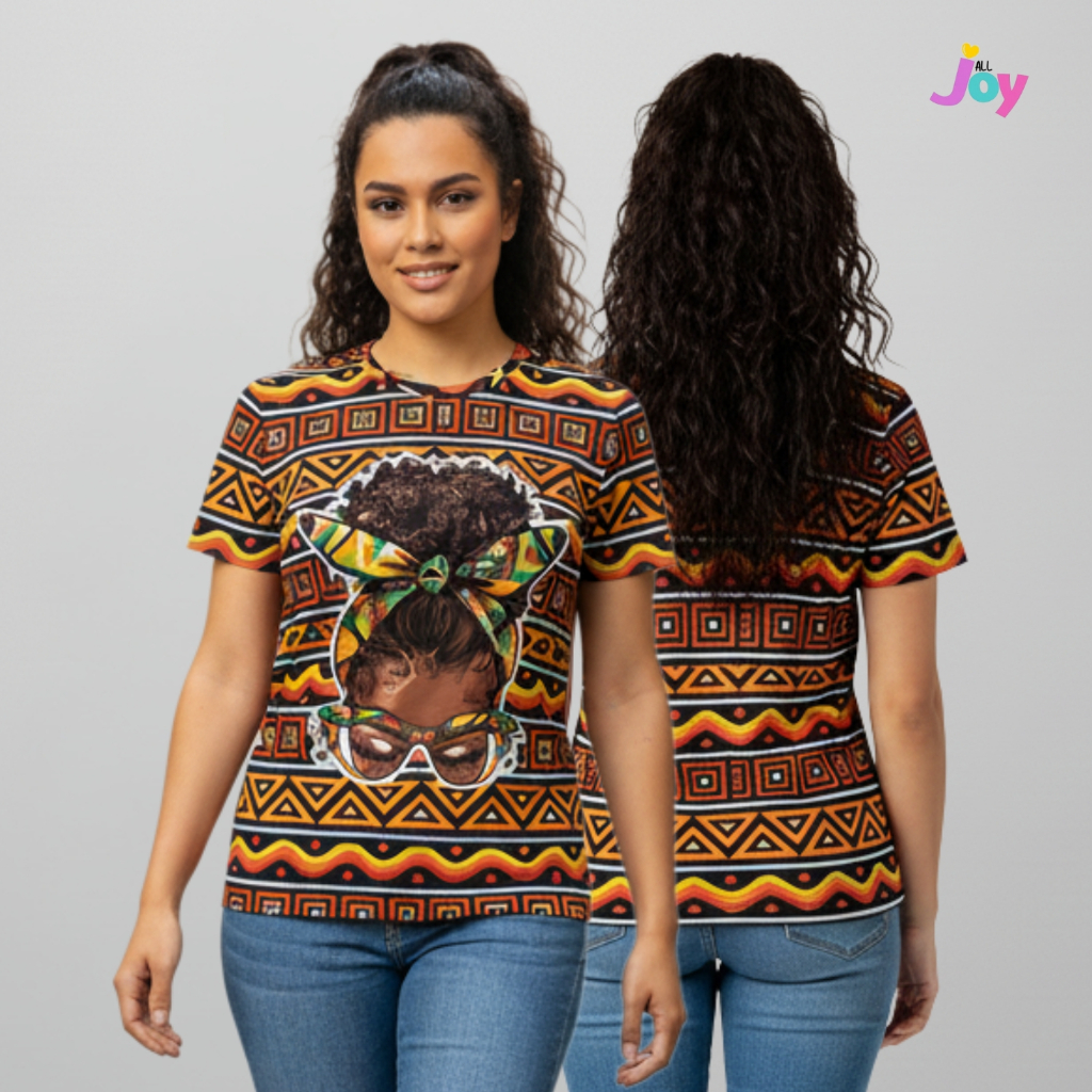 Blusa Feminina Estampada Suede Baby Look e Plus Size Afro Confortável Moderna Alta Qualidade