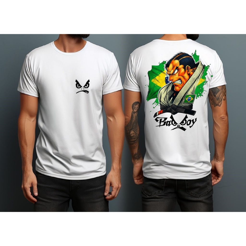 Camiseta bad boy jiu-jitsu Pitbull retro clássica dos anos 90 nostálgica caimento perfeito ótima para qualquer ocasião