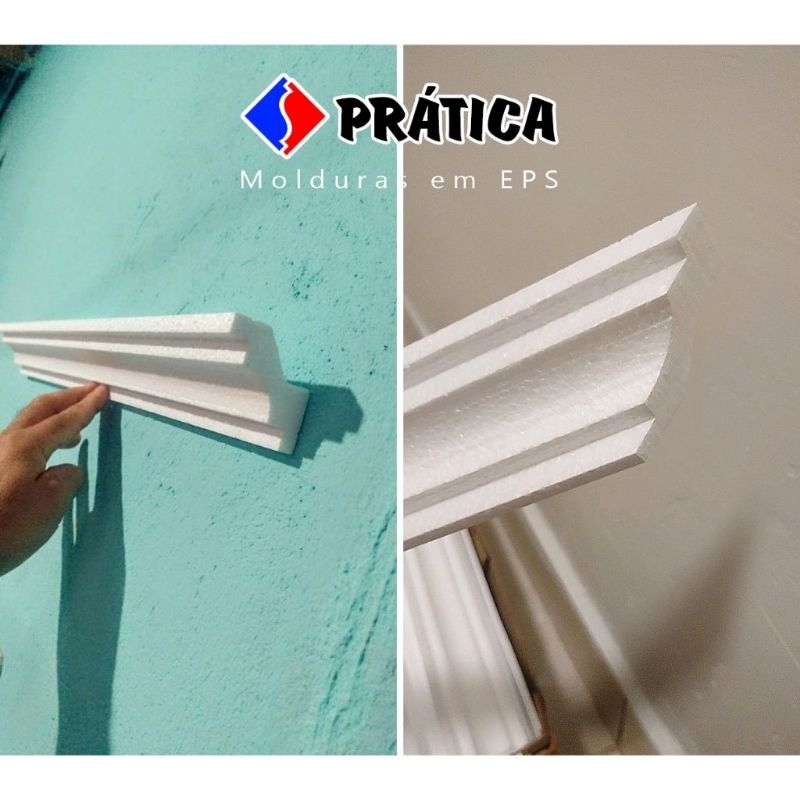 Moldura Roda Teto em Isopor(EPS) para Iluminação Indireta com LED – Sanca Decorativa – Imita Gesso — imagem 2 de 2