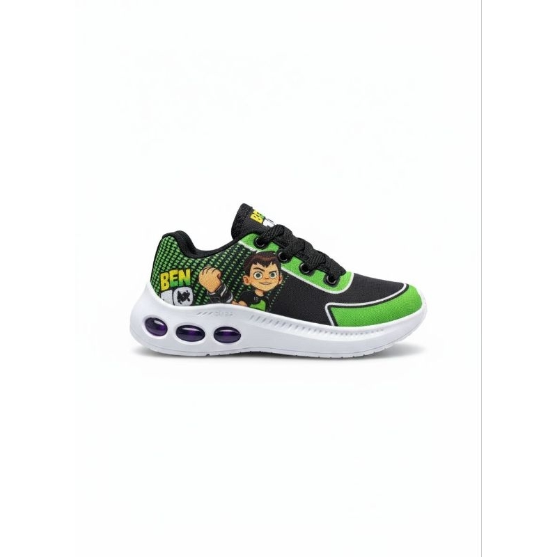Tênis Infantil 3 LED personagem Ben10 menino star macio dia a dia menino confortavel escola festas lazer aniversario.