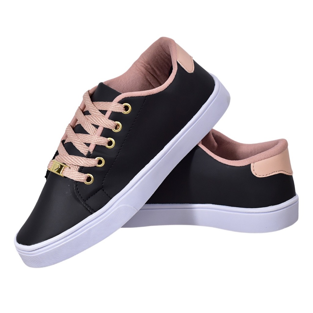 Tenis Feminino Preto Casual Confortavel Macio Dia a Dia em Oferta na Shopee