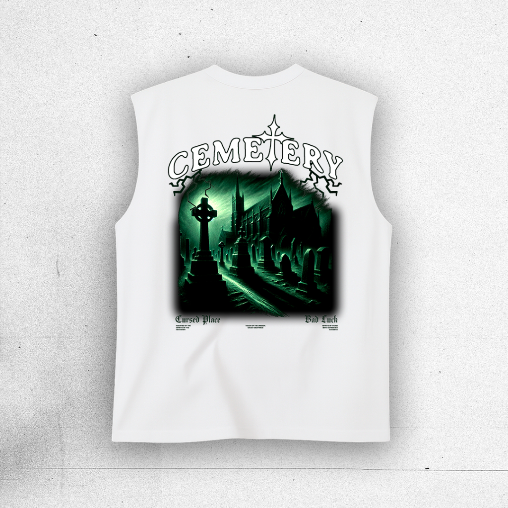 Regata Oversized Treino Academia E Dia A Dia Camisa Cavada Estampa Dark Gótica Regata Machão