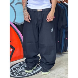 calça preta baggy balao larga sow skate premium jeans sarja streetwear sportlife em Oferta na Shopee