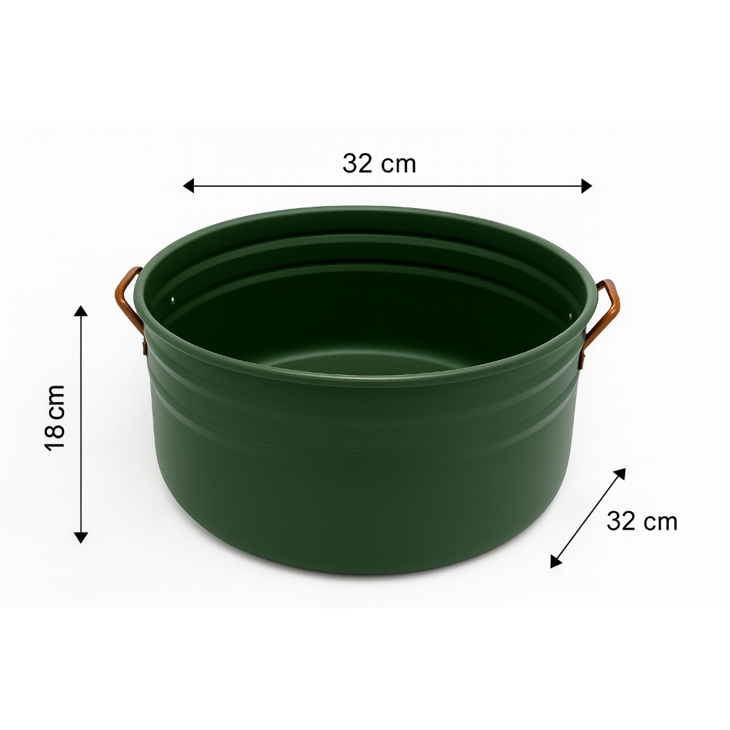 Tina Escalda Pés Com Alças, Bacia Pedicure Balde Newborn Ofurô Cor Verde Decor