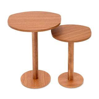 Kit 2 Mesas Laterais Monopé Design Orgânico 31 / 41 Cm Cor Mel em Oferta na Shopee