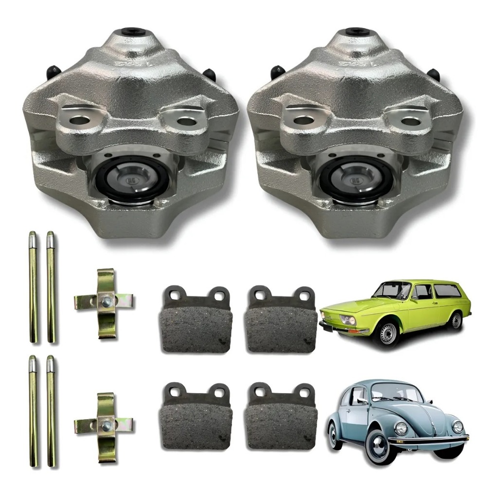 Par Pinça De Freio Dianteira Fusca Com Pastilha E Travas Novo em Oferta na Shopee