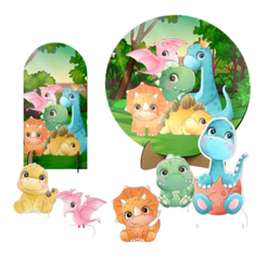 Kit Completo Decoração Aniversário Cenário Bebês Dinossauro 50cm