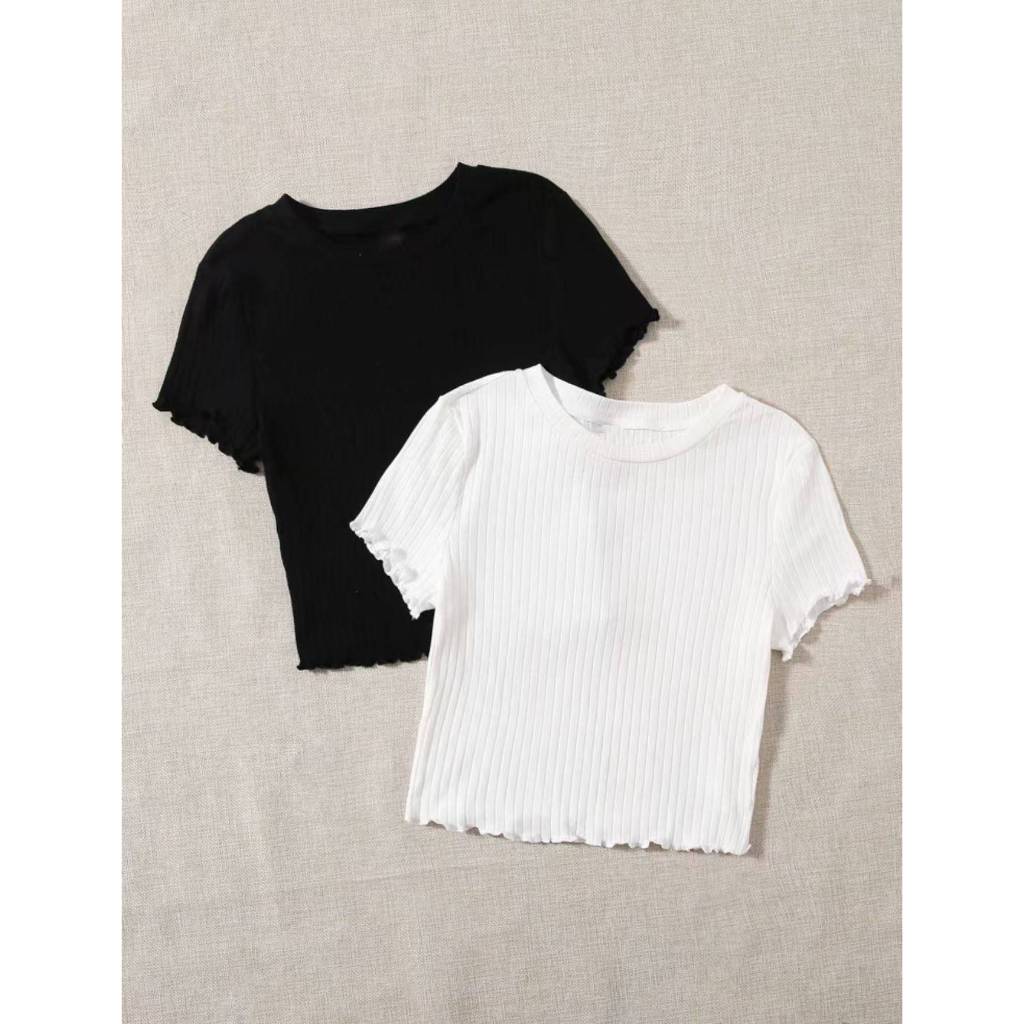Blusinha Feminina Canelada Franzida Solida Elegante Moda Verao
